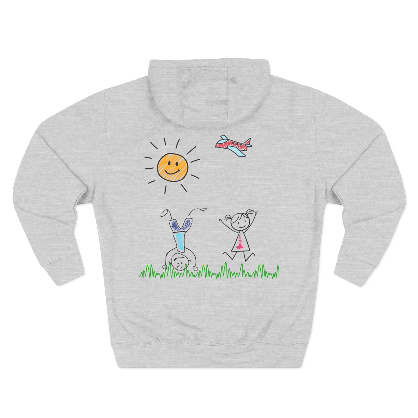 Childish Doodle Graphic Hoodie - Cute Hand Drawn Aesthetic Pullover