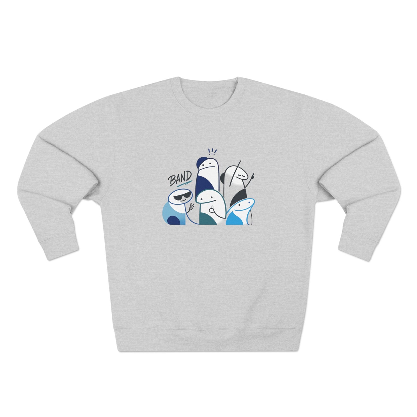 Retro Doodle Band Sweatshirt - 90s Grunge Rock Graphic Pullover