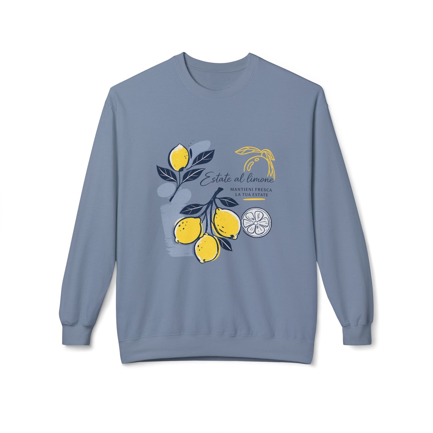 Lemon Botanical Graphic Crewneck – Vintage Cottagecore Aesthetic Sweatshirt