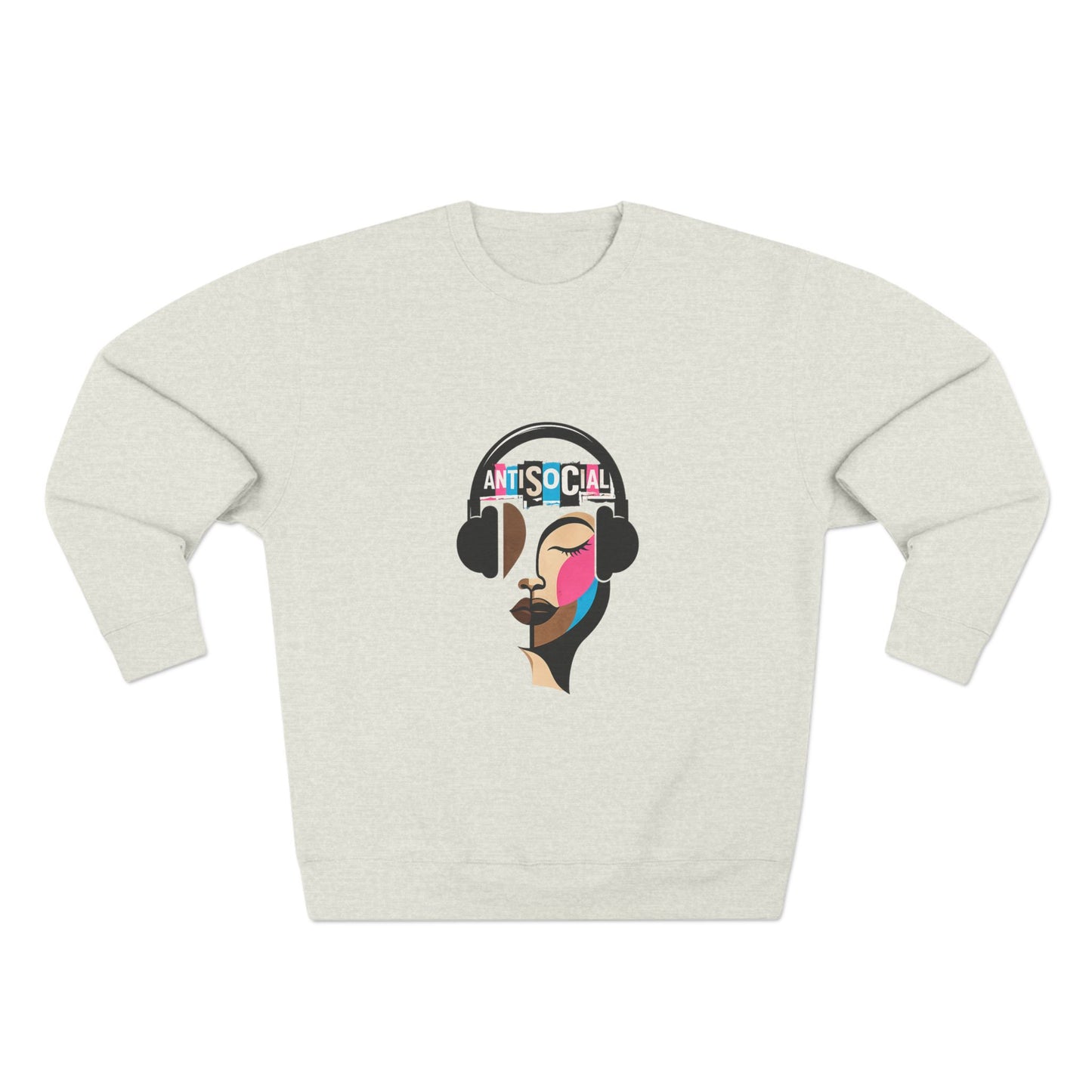 Anti-Social Graphic Sweatshirt - Relatable Introvert Aesthetic Crewneck