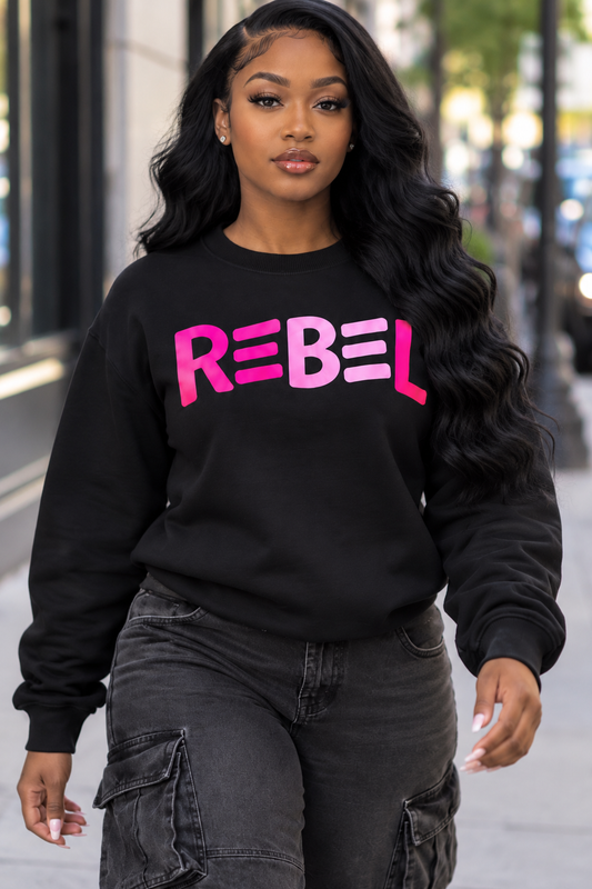 Rebel,black,sweatshirts,sweatshirt,pink,feminine,women,streetwear,trendy,minimalist,mindset