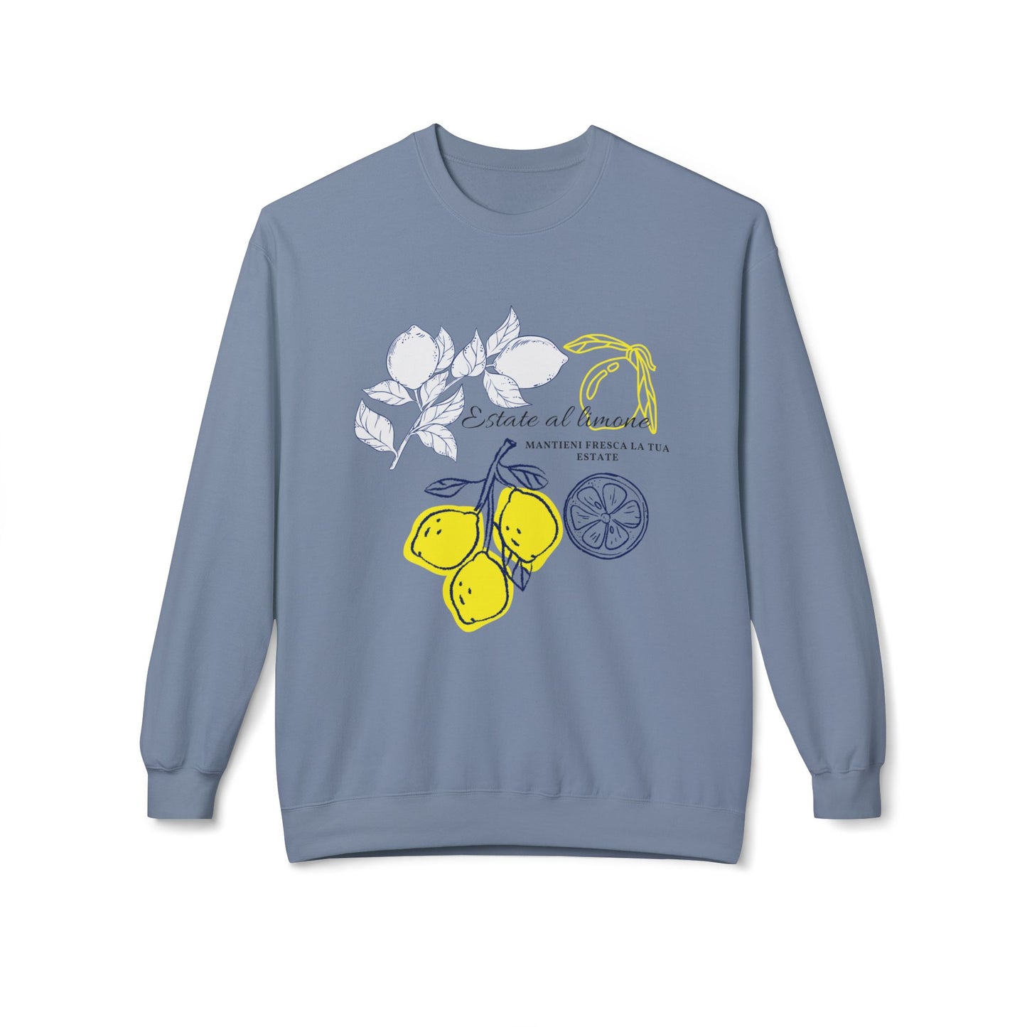 Lemon Botanical Graphic Crewneck – Vintage Cottagecore Aesthetic Sweatshirt