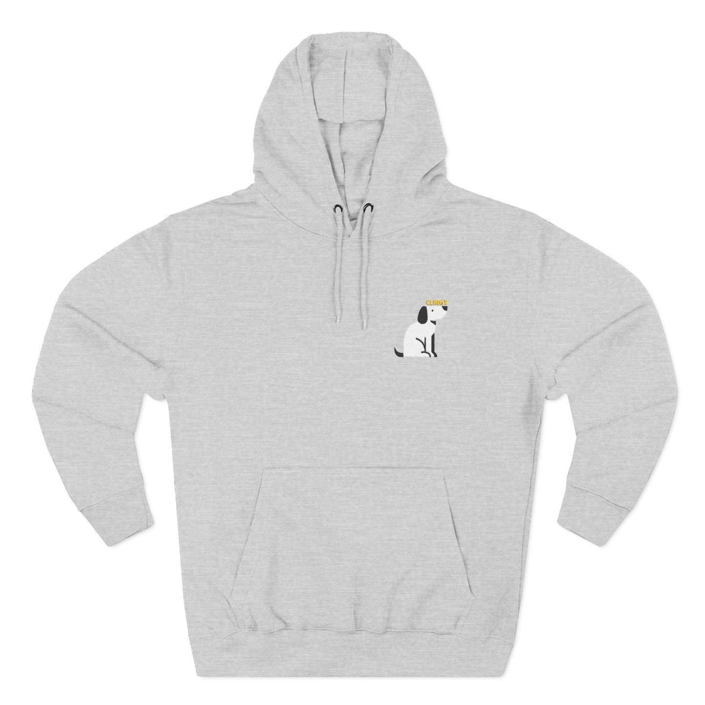 Clingy Dog Minimalist Embroidered Hoodie – Aesthetic Dog Lover Sweatshirt