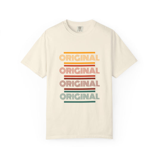 Original Retro Repeat Graphic Tee – Vintage Wavy Unisex T-Shirt
