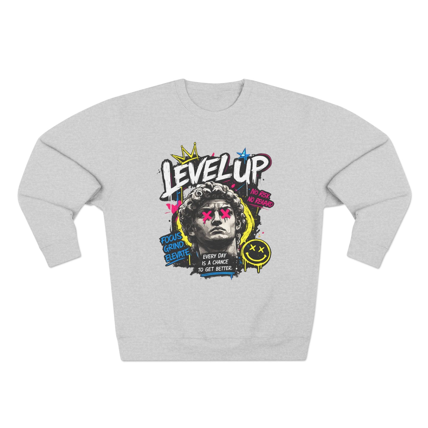 Level Up Inspirational Crewneck - Retro Vintage Sweatshirt