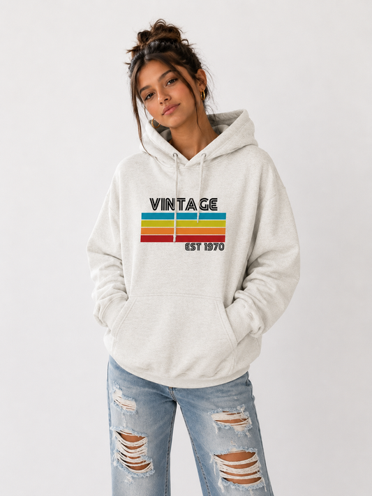 1970 Birthday Gift Hoodie- Vintage Unisex Pullover