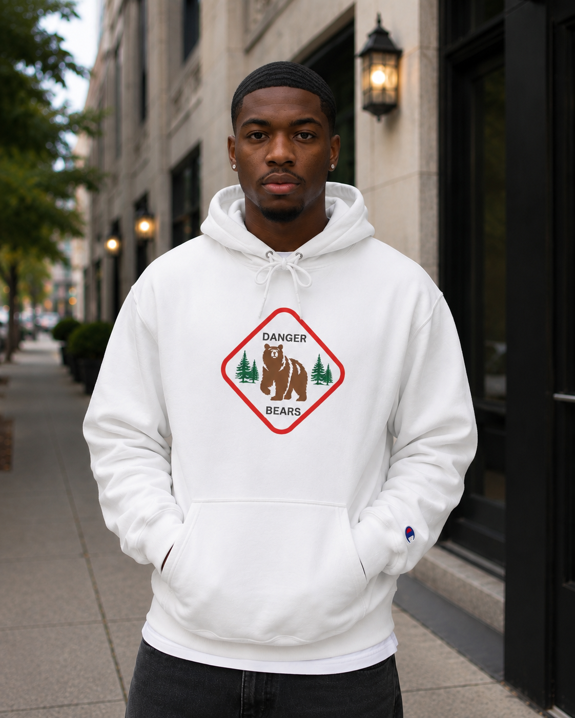 Bear Crossing Champion Hoodie - Heavyweight Outdoor Graphic Pullover