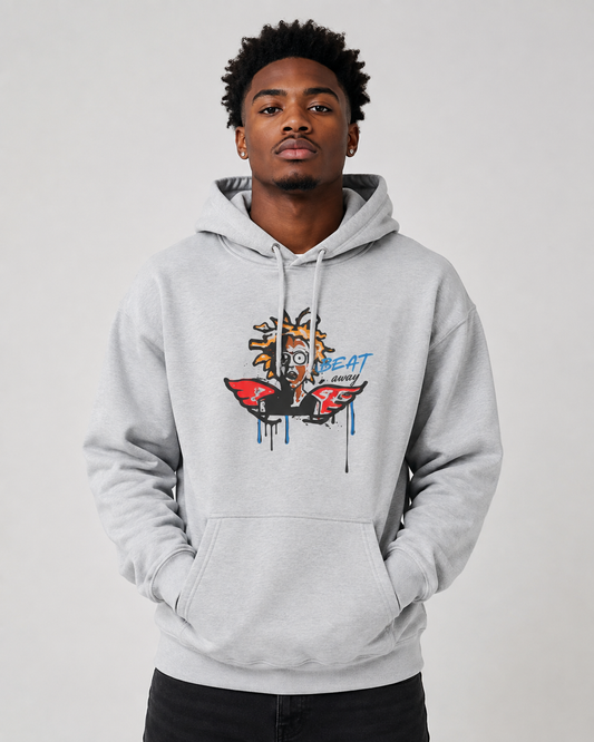 Beat Away Music Graphic Hoodie - Rhythm Aesthetic Streetwear Pullover