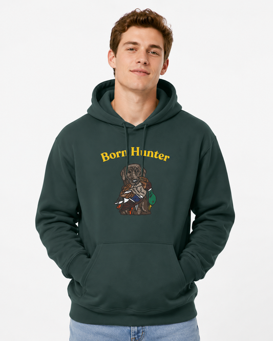 Born Hunter Graphic Hoodie – Cozy Unisex Outdoorsy Camo Wildlife Pullover