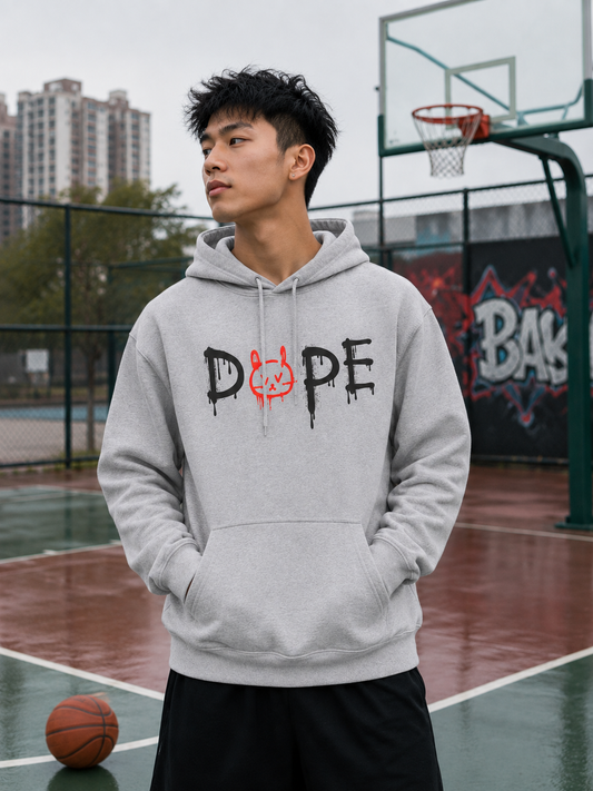 Dope Bunny Graphic Hoodie - Urban Streetwear Cartoon Pullover