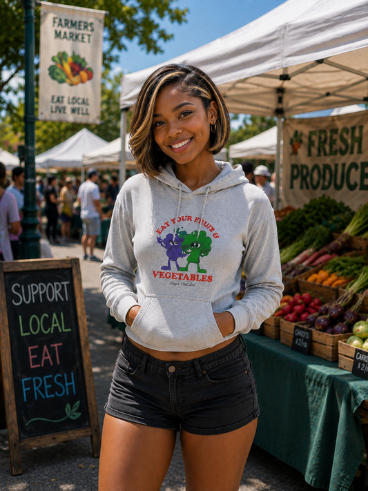 Eat Your Fruits and Vegetables Hoodie - Wellness Lifestyle Graphic Pullover