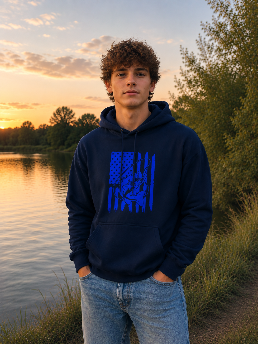 Funny Fishing Police Hoodie - Joke Angler Graphic Pullover