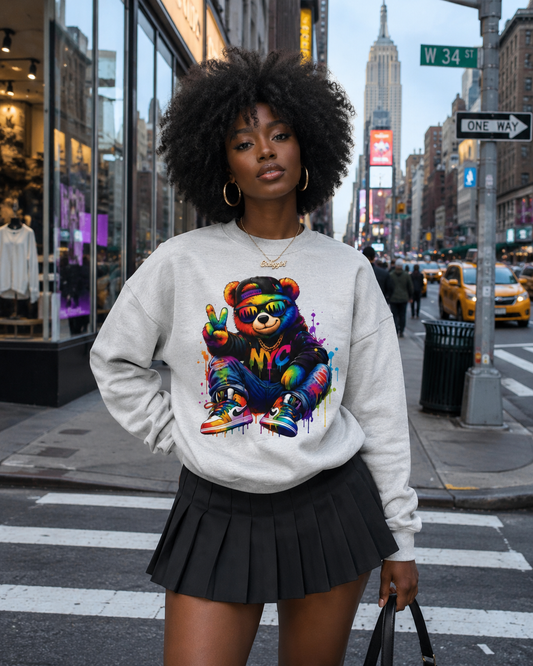 NYC Colorful Bear Sweatshirt