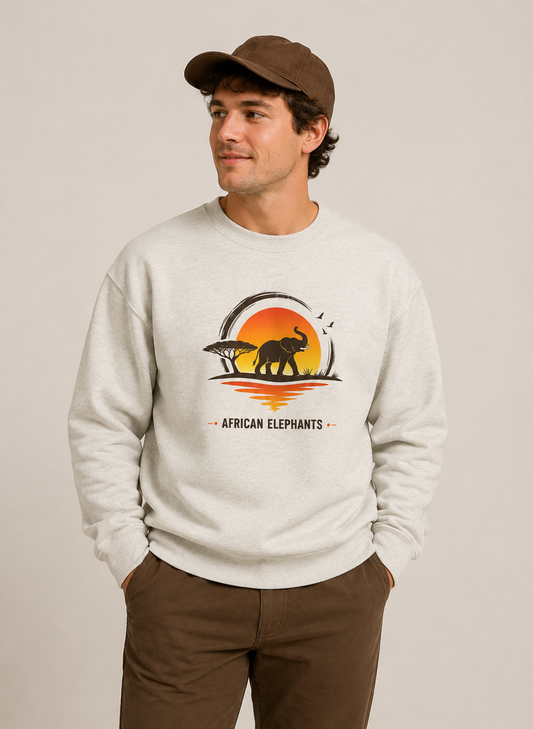 Wildlife Elephant Graphic Sweatshirt
