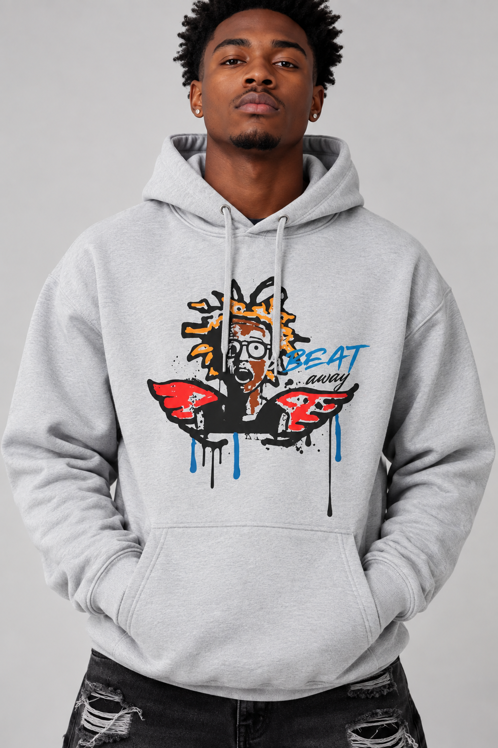 Beat Away Rhythm Streetwear Graphic Hoodie