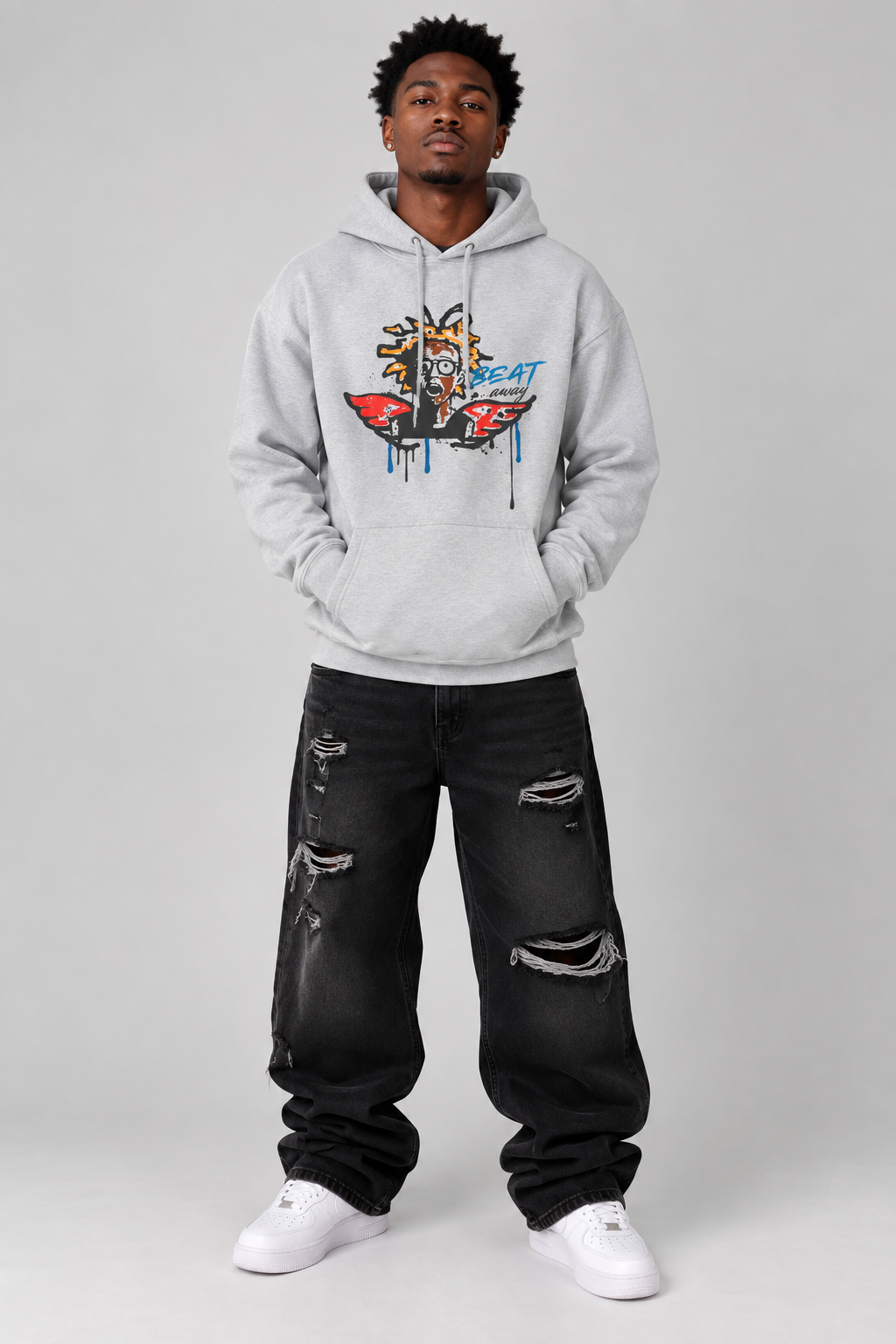 Beat Away Rhythm Streetwear Graphic Hoodie