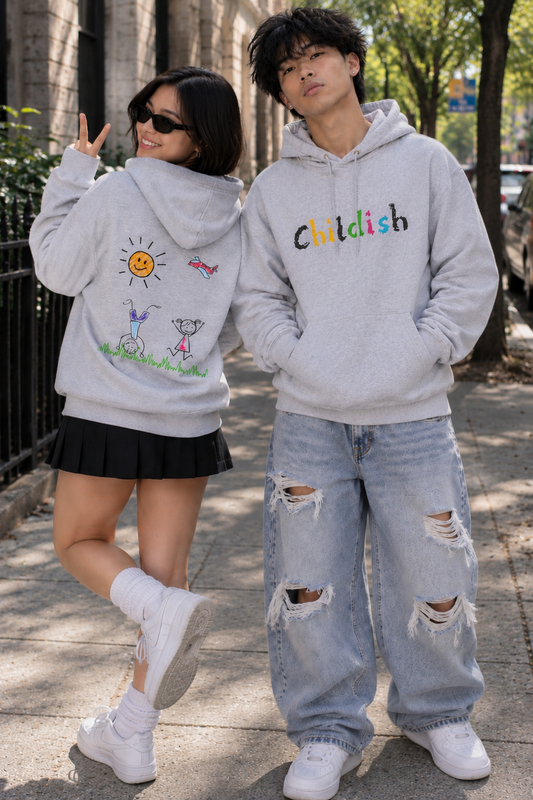 Childish Doodle Graphic Hoodie