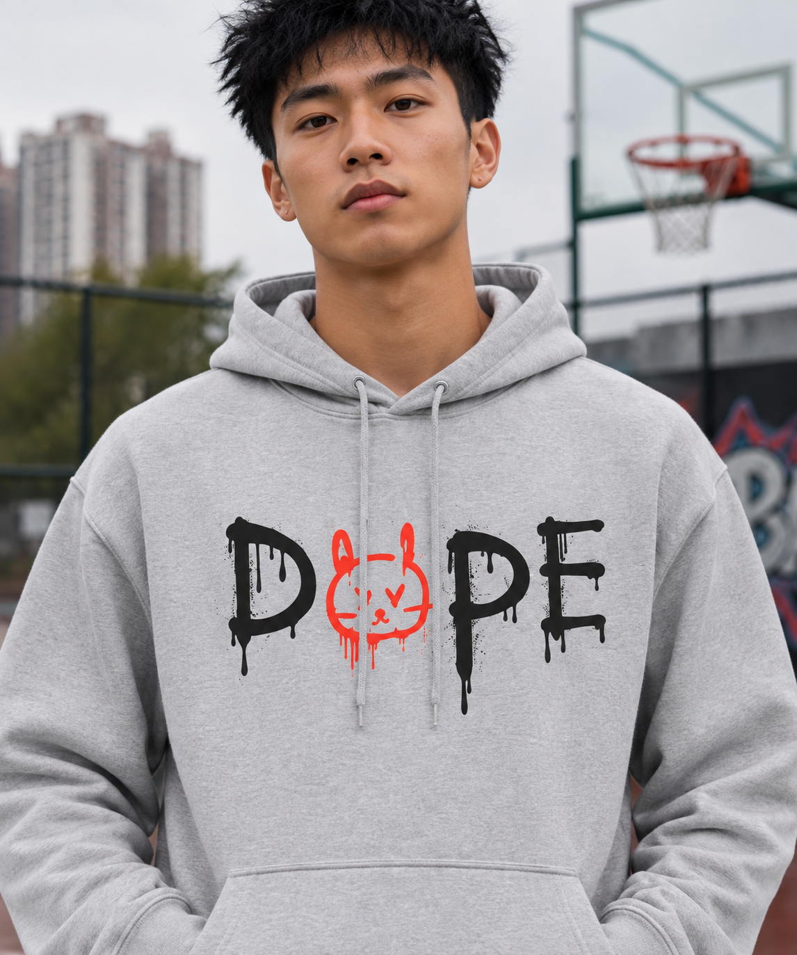 Dope Bunny Urban Graphic Hoodie
