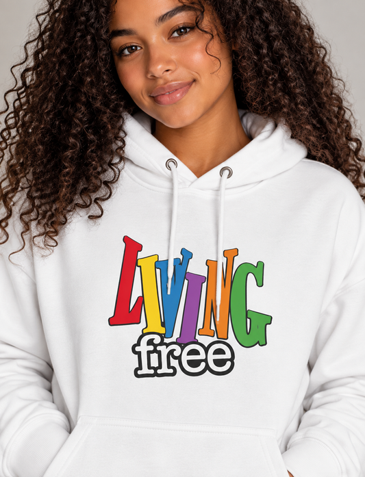 Living Free Colorblock Rainbow Hoodie