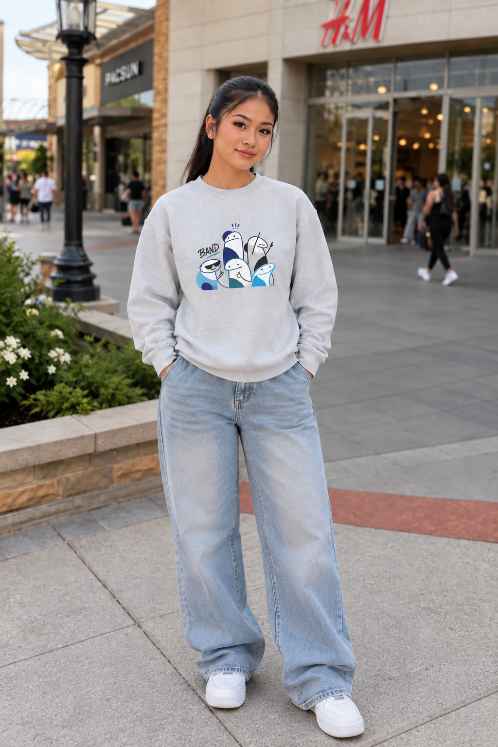 90s Retro Doodle Band Sweatshirt