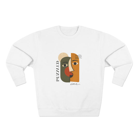 Abstract Puzzled Sweatshirt - Quirky Indie Geometric Graphic Pullover