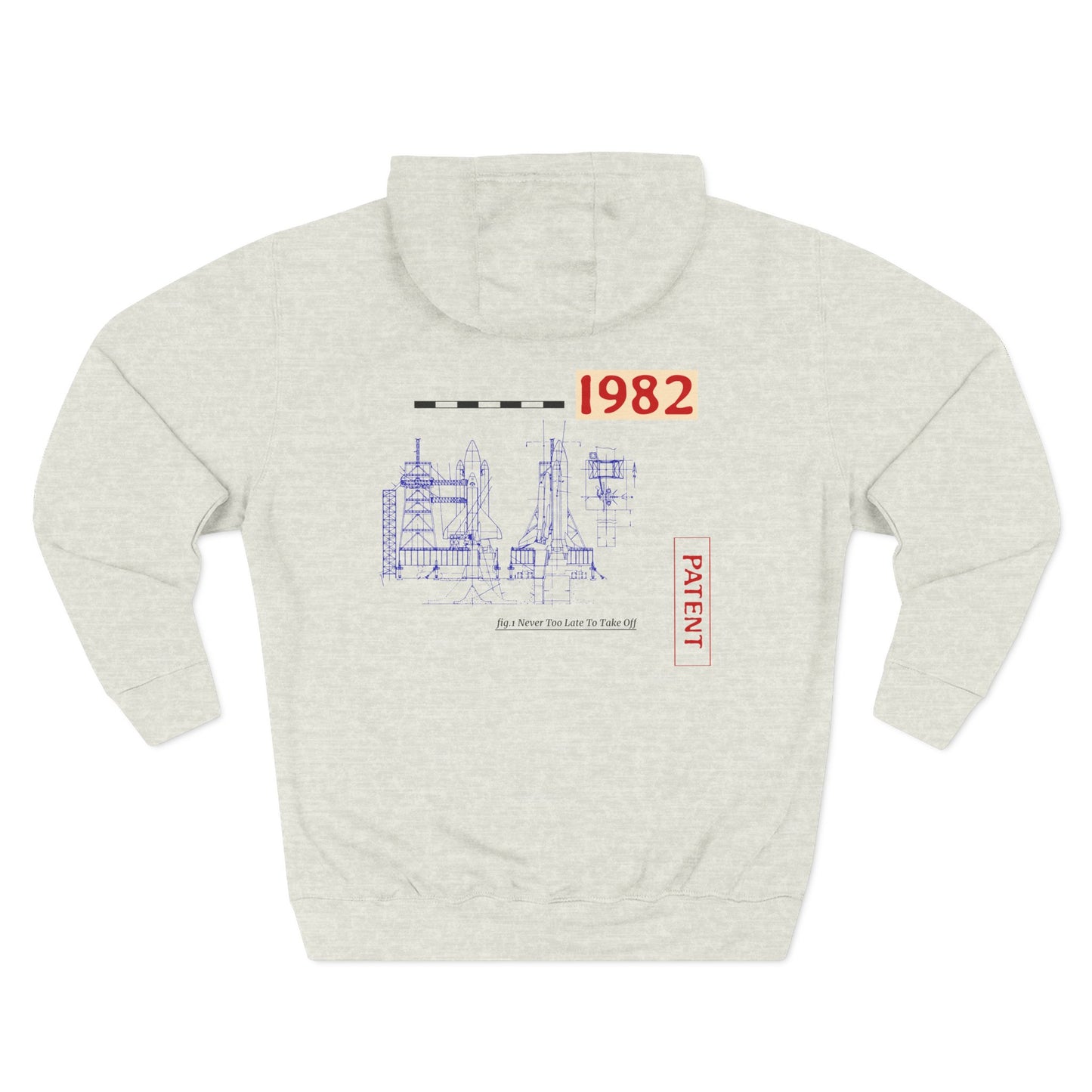Vintage Patent Blueprint Hoodie - Historical Engineering Graphic Pullover