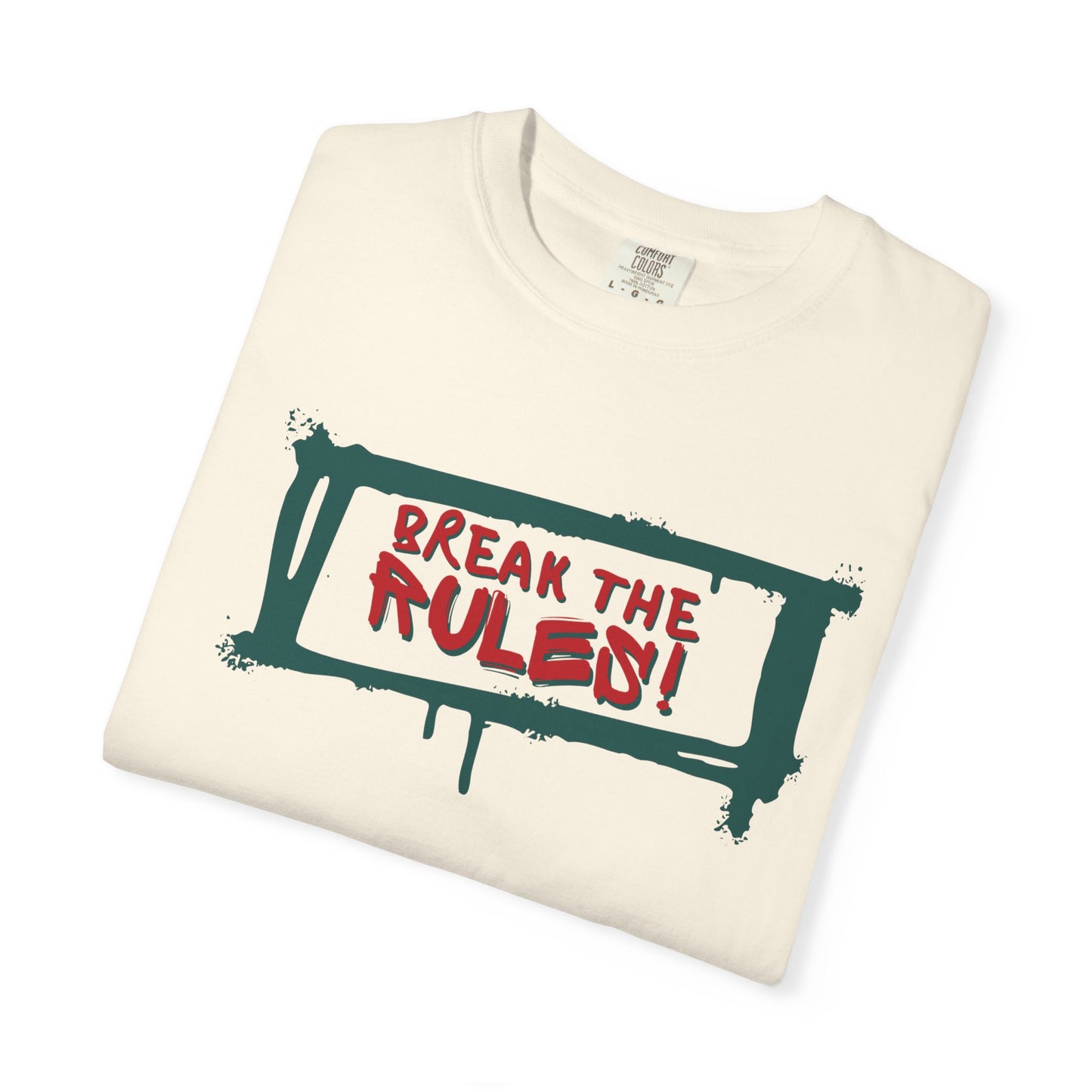 Break The Rules Typographic Tee – Minimalist Modern Statement Shirt