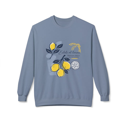Lemon Botanical Graphic Crewneck – Vintage Cottagecore Aesthetic Sweatshirt