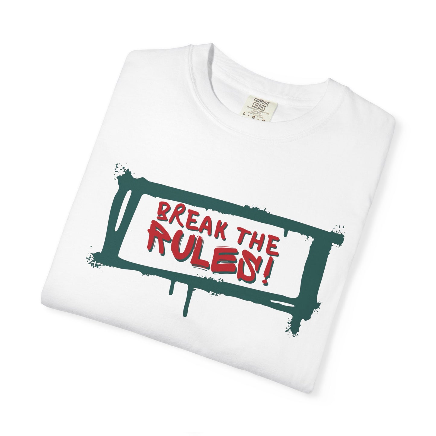 Break The Rules Typographic Tee – Minimalist Modern Statement Shirt