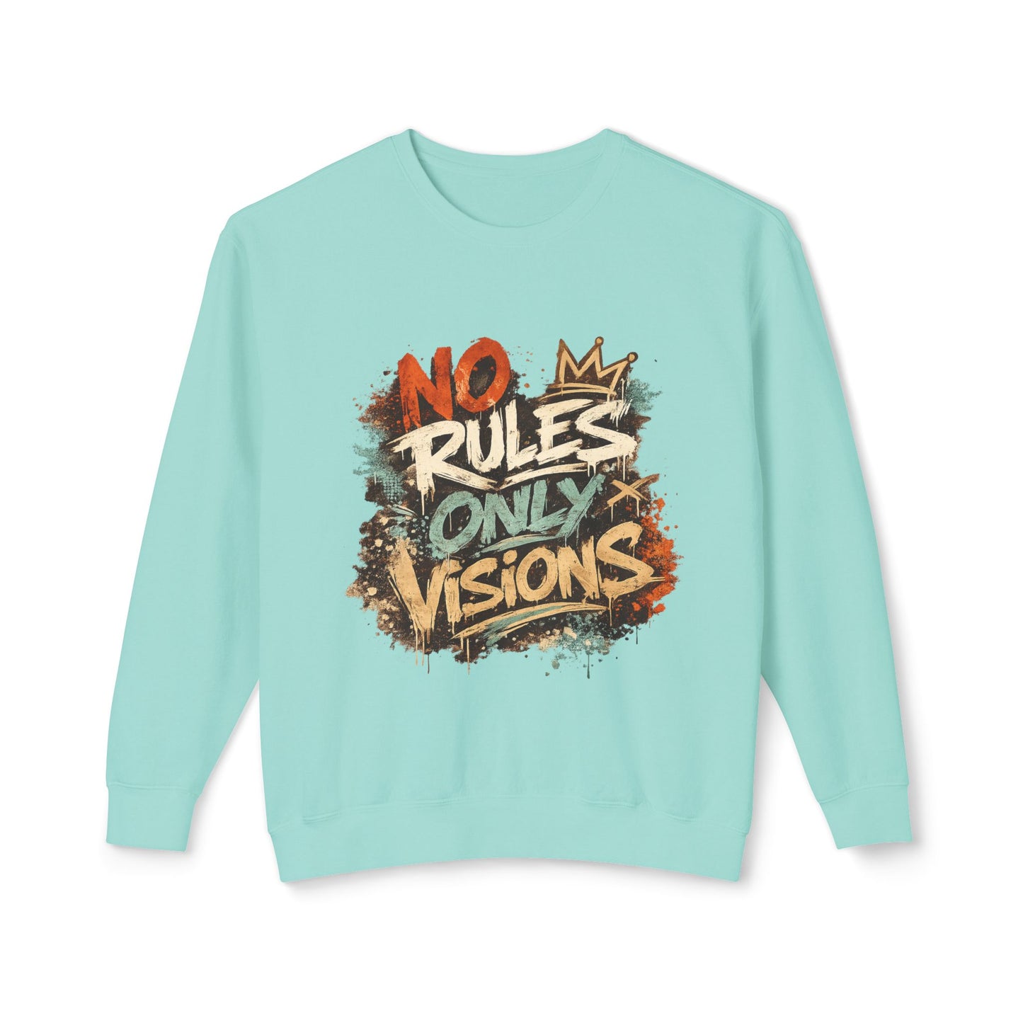 No Rules Crewneck – Cyber-Y2K Visionary  Sweatshirt