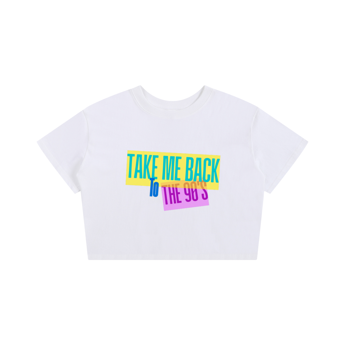 white,Tees,Tee,crop,boxy,neon,90s,purple,yellow,teal,blue,girls,women,juniors,throwback