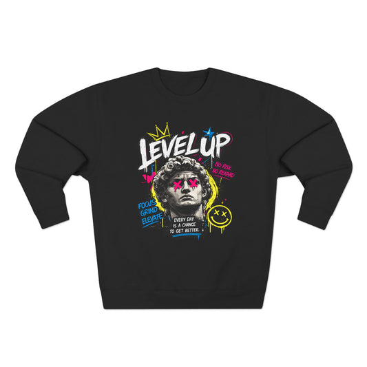 Level Up Inspirational Crewneck - Retro Vintage Sweatshirt