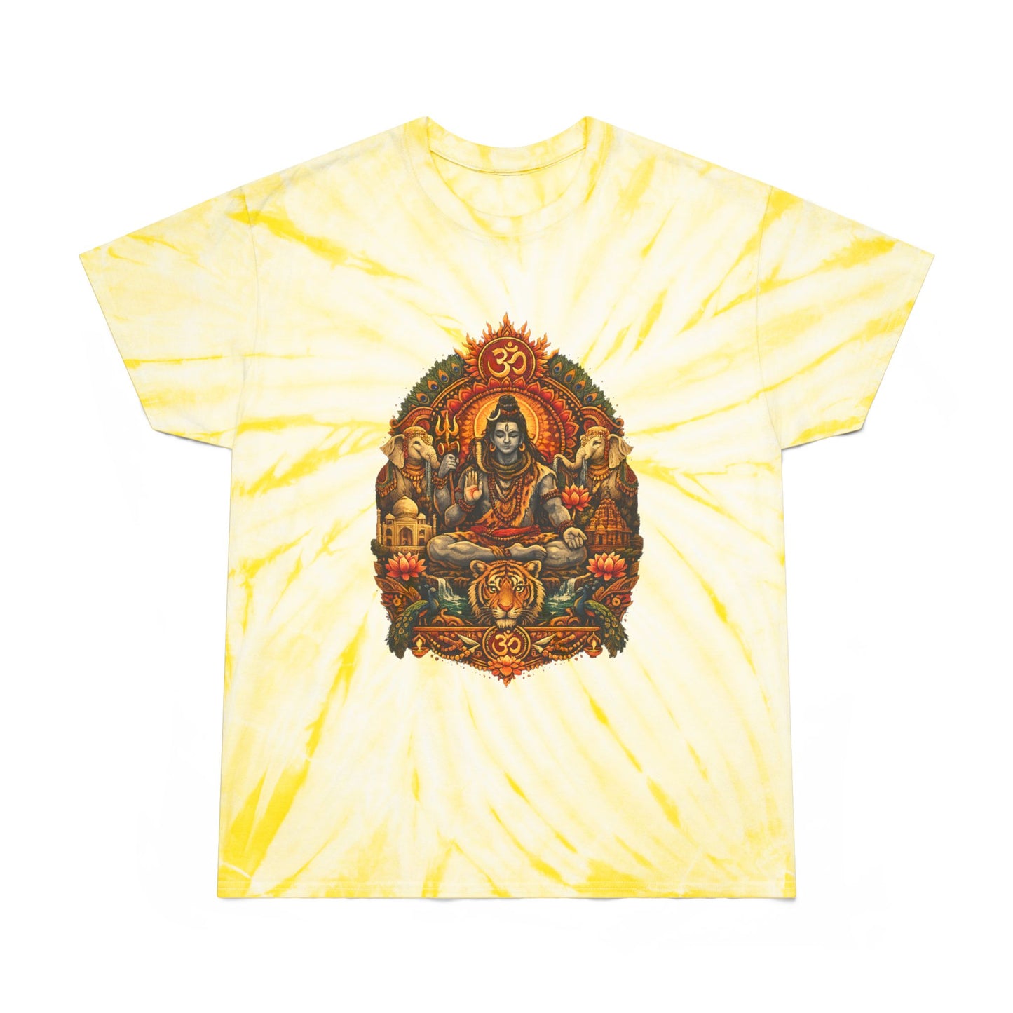 Cyclone Shiva Graphic Tee – Trippy Yellow Tie-Dye Festival T-Shirt