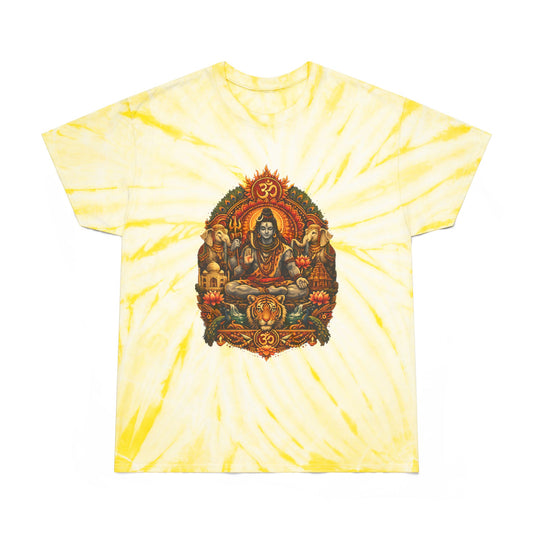 Cyclone Shiva Graphic Tee – Trippy Yellow Tie-Dye Festival T-Shirt