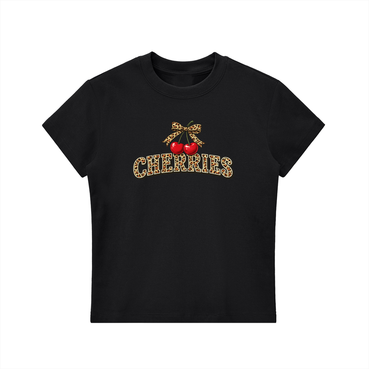 black,Tees,Tee,cherries,leopard,bodycon,juniors,women,girls,graphic,red,brown,green
