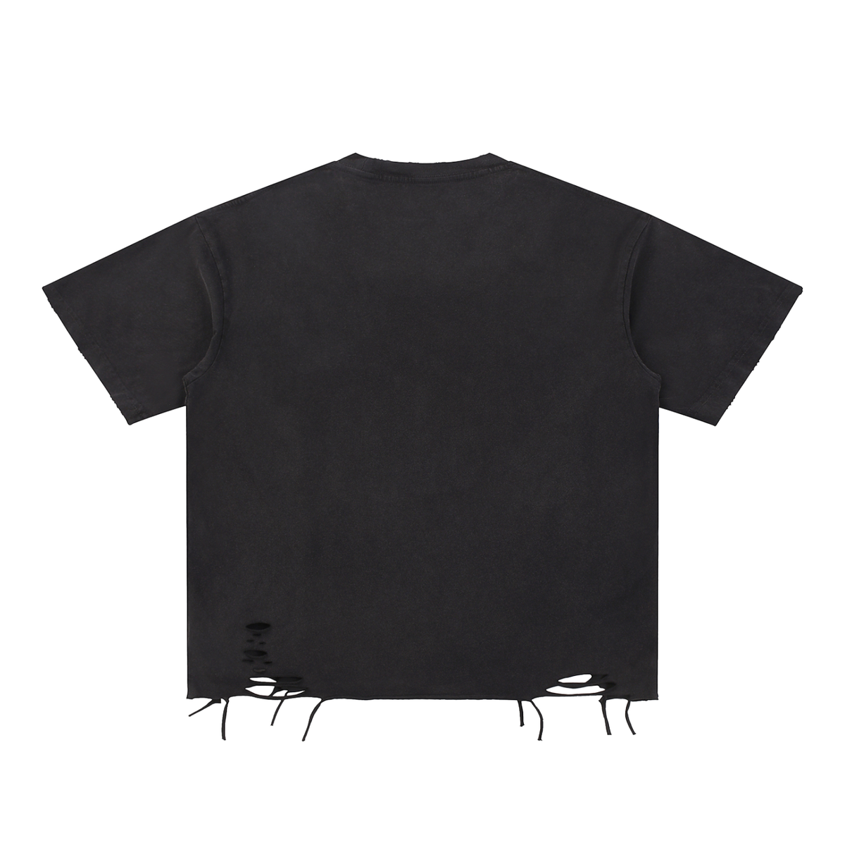 Never A Coward  Snow Washed Raw-Hem Tee