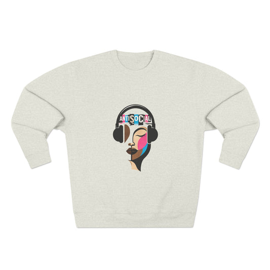 Anti-Social Graphic Sweatshirt - Relatable Introvert Aesthetic Crewneck
