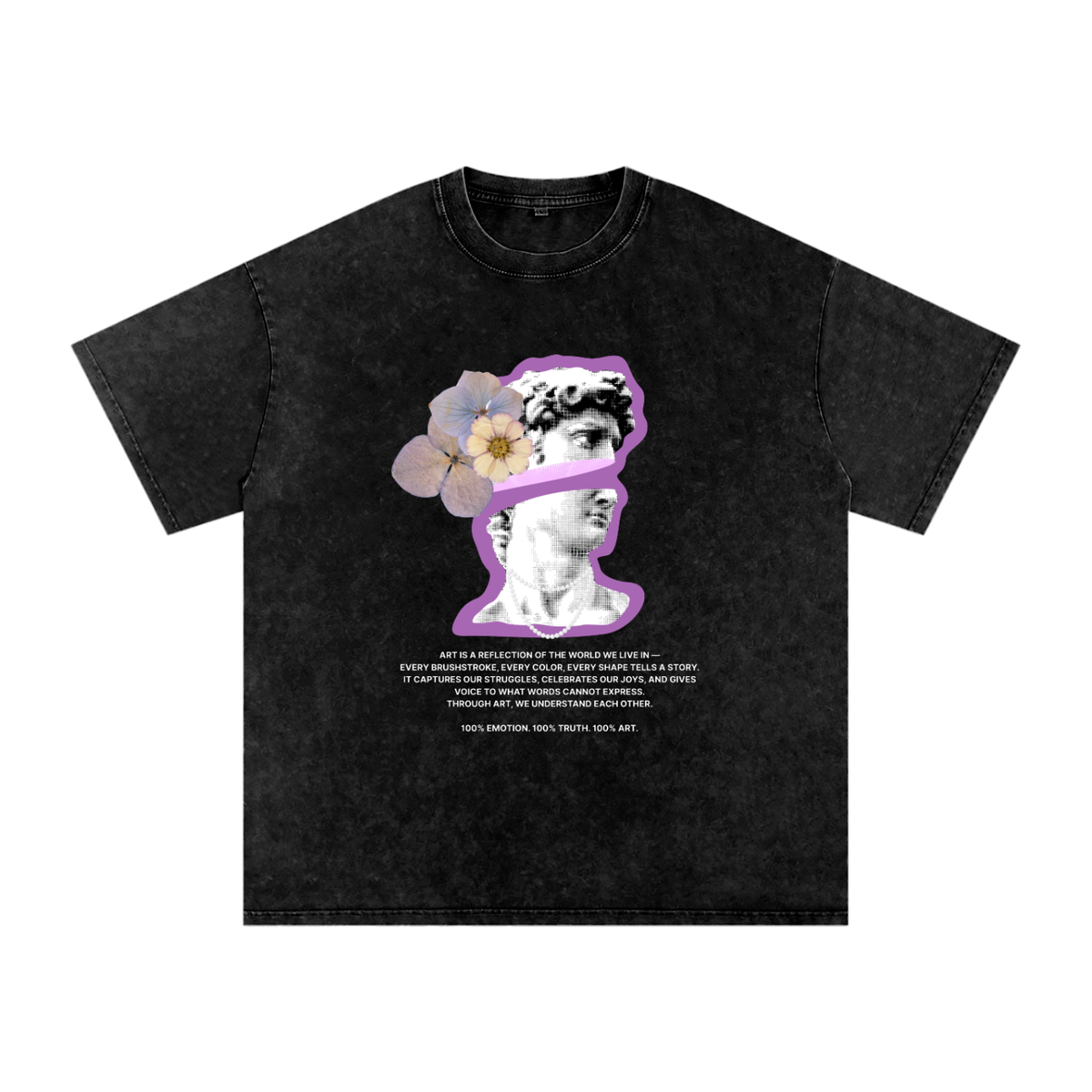 purple,art,black,vintage,white,tan,gray,lavender,unisex,men,women,boys,girls,Tees,Tee,statue,flowers