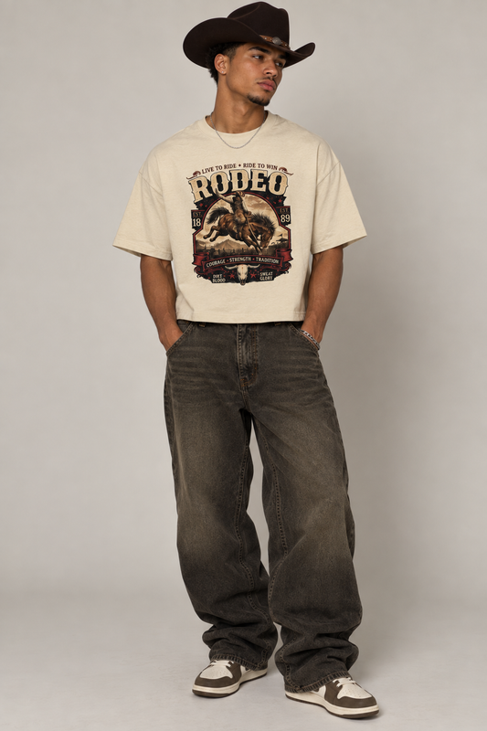 Tee,Tees,boxy,unisex,men,women,girls,boys,juniors,orange,rodeo,country,1889,horse,cowboy,red,tan,black,brown,apricot
