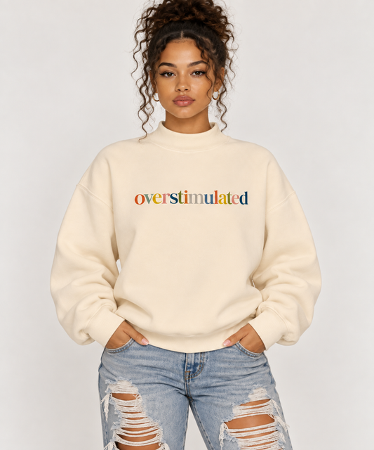 Ivory,sweatshirt,sweatshirts,women,streetwear,trendy,mock,colorful,fall,overstimulated,mental